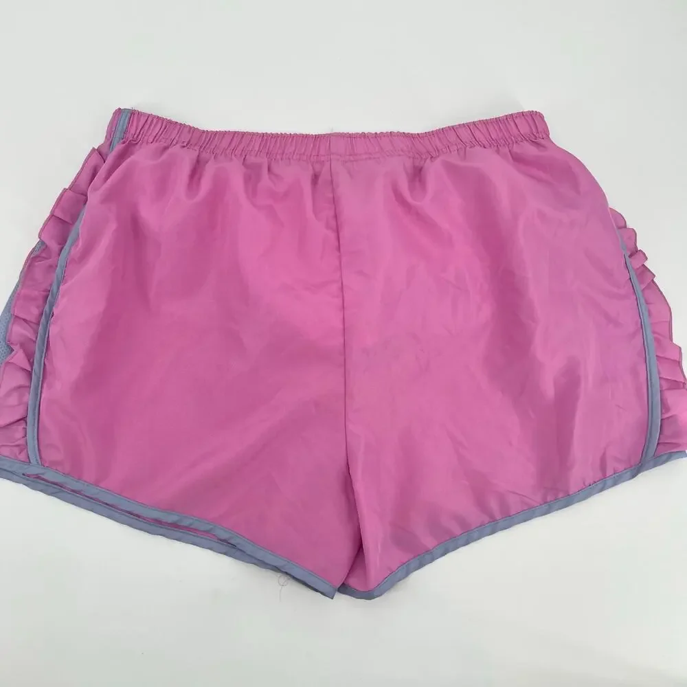 SIMPLY SOUTHERN PREPPY BUBBLE GUM ruffle running SHORTS Barbie Athleisure large